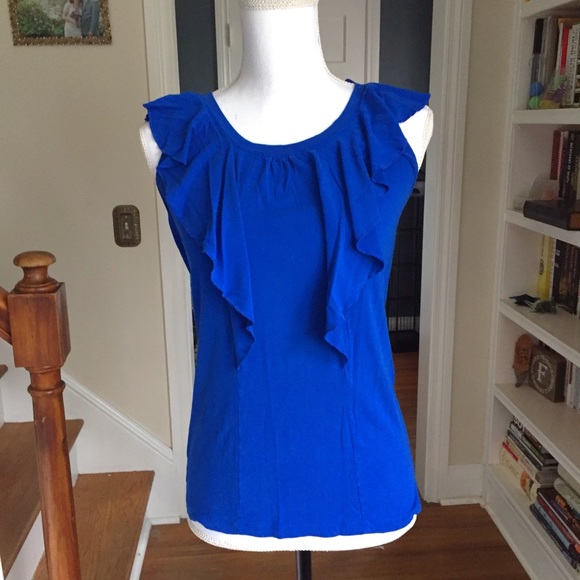 LOFT Tops - Sleeveless Ruffle Tank